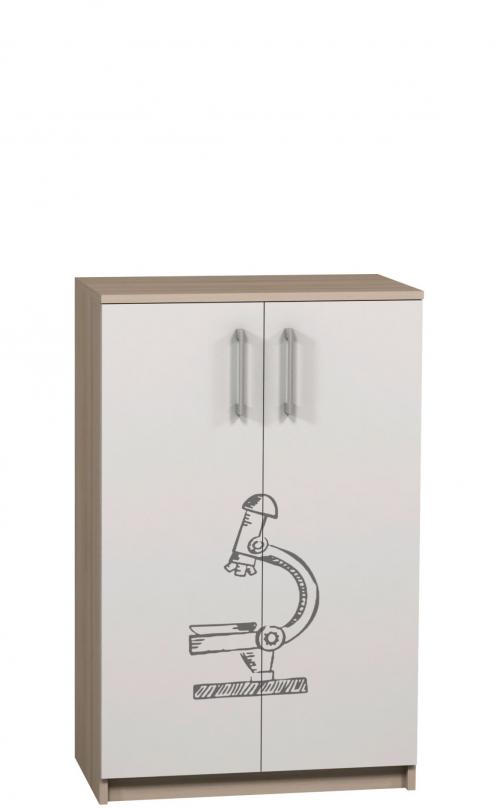 Шафа з фотодруком, двома дверцятами та полицями, матеріал корпусу - ЛДСП, для зберігання речей, АЛМАНТ, 702х405х1105 мм.